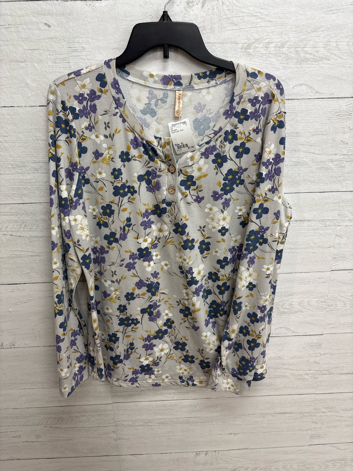 Size XL Any meet Grey/Purple Shirt