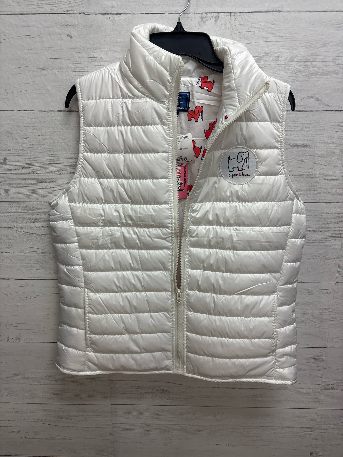 Size M puppy love White Womens Vest