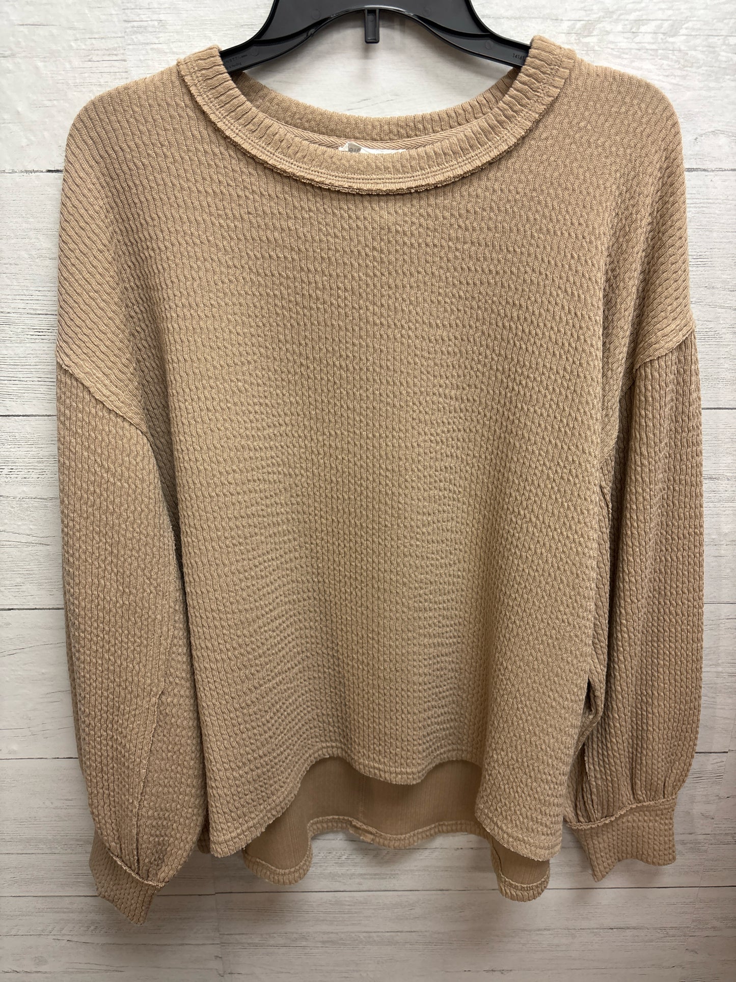 Size L BLUE PEPPER Tan Womens Sweatshirt