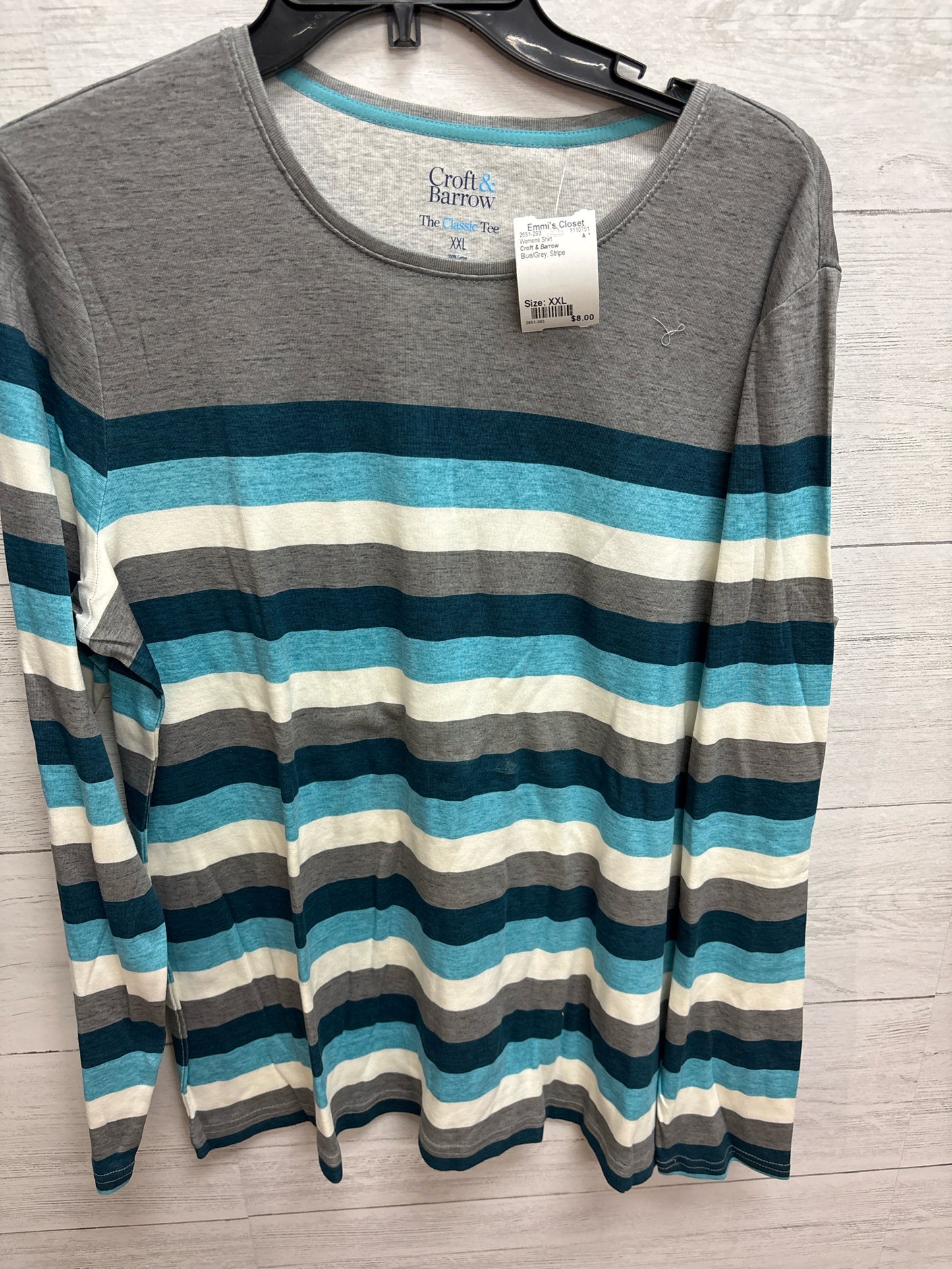 Size XXL Croft & Barrow Blue/Grey Womens Shirt