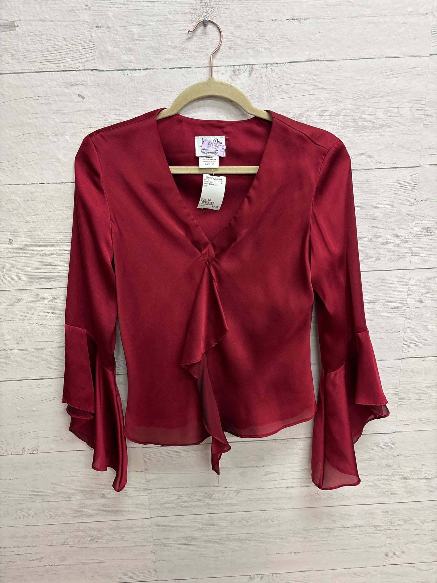 Size 10 Jeffery & Darle Red Womens Shirt
