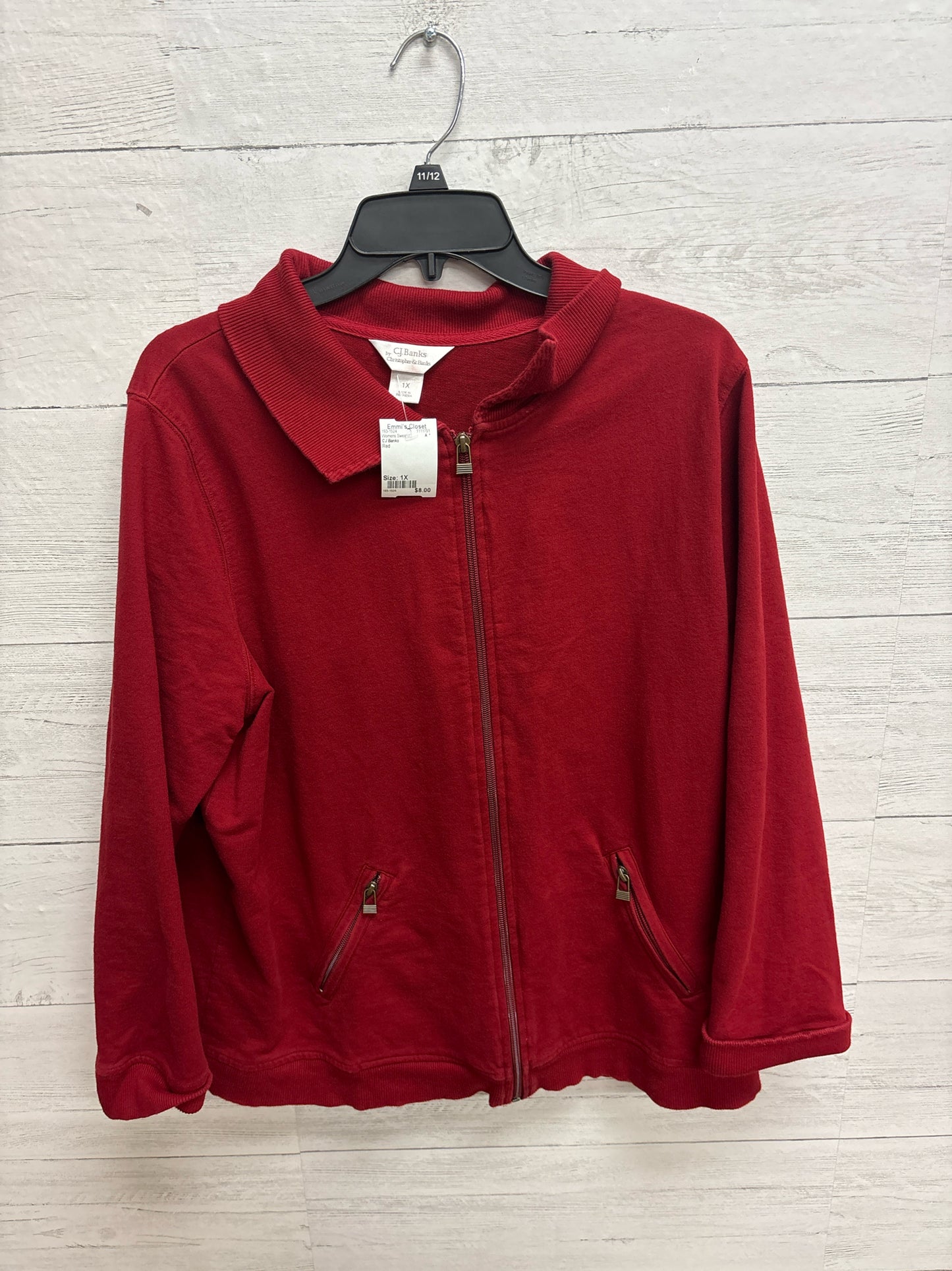 Size 1X CJ Banks Red Womens Sweater