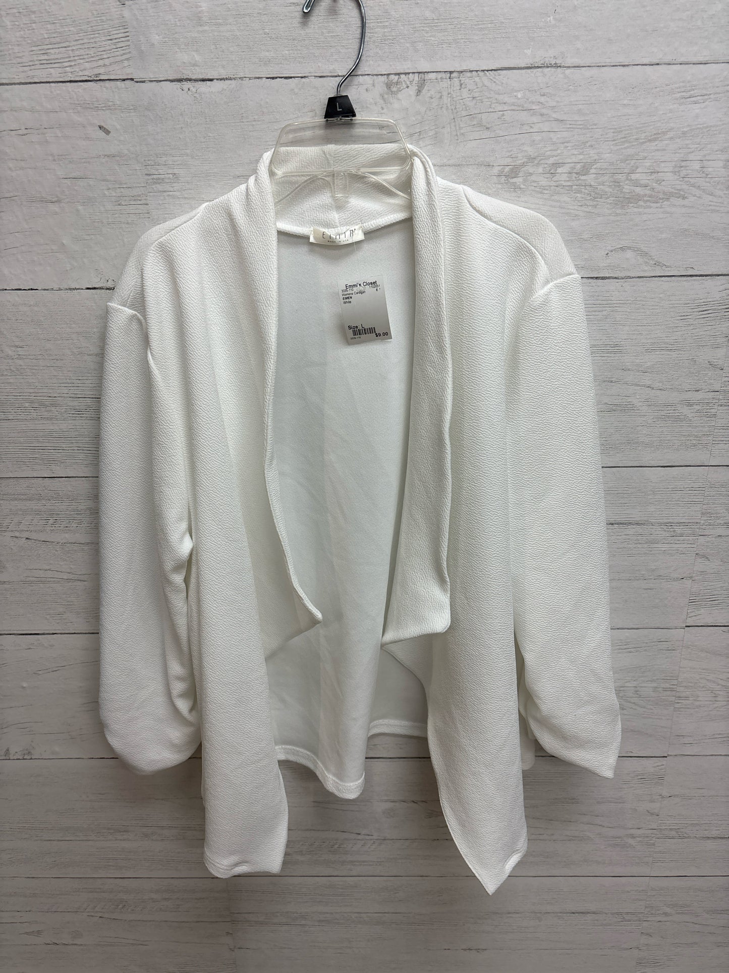 Size L EIMEN White Womens Cardigan