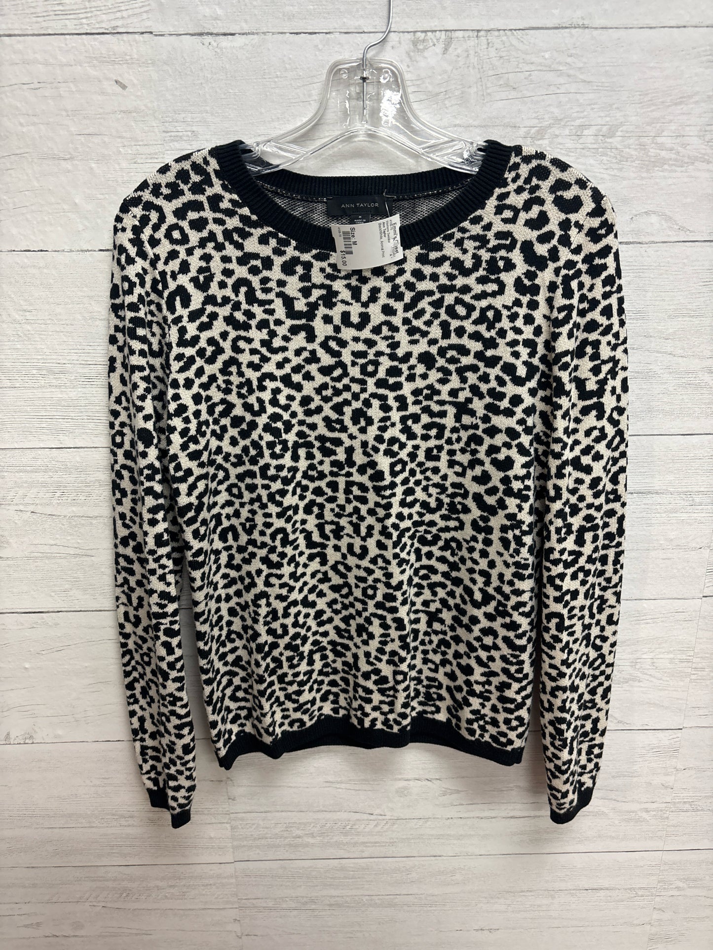 Size M Ann Taylor Black/White Womens Sweater