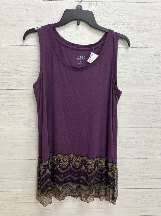 Size M LOGO Layer gold/purple Tank Top