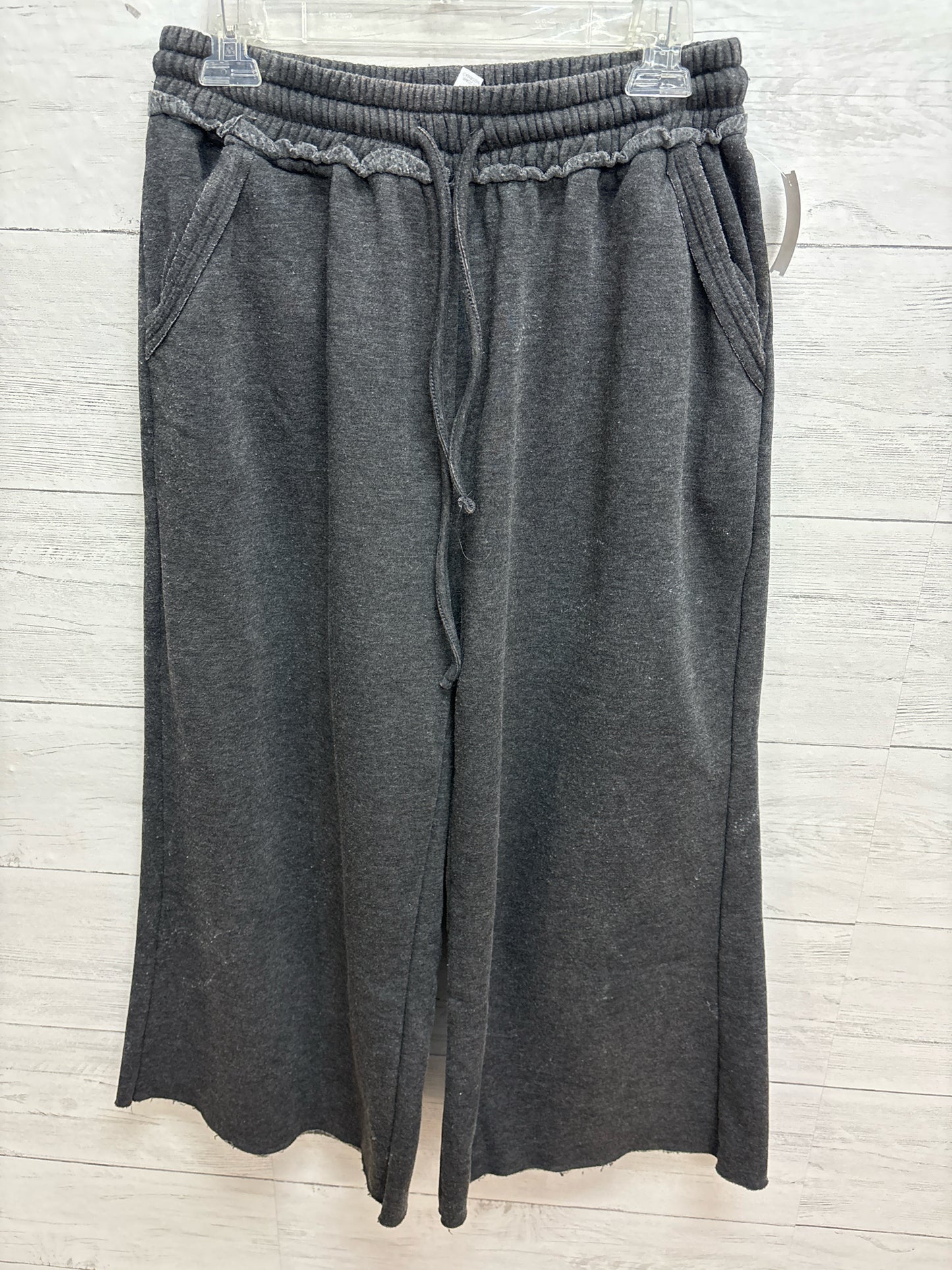 Size L Zenana Dark Grey Womens Pants