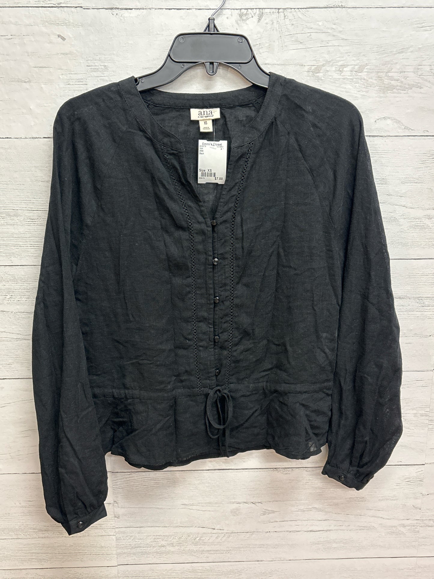 Size XS ANA Black Shirt
