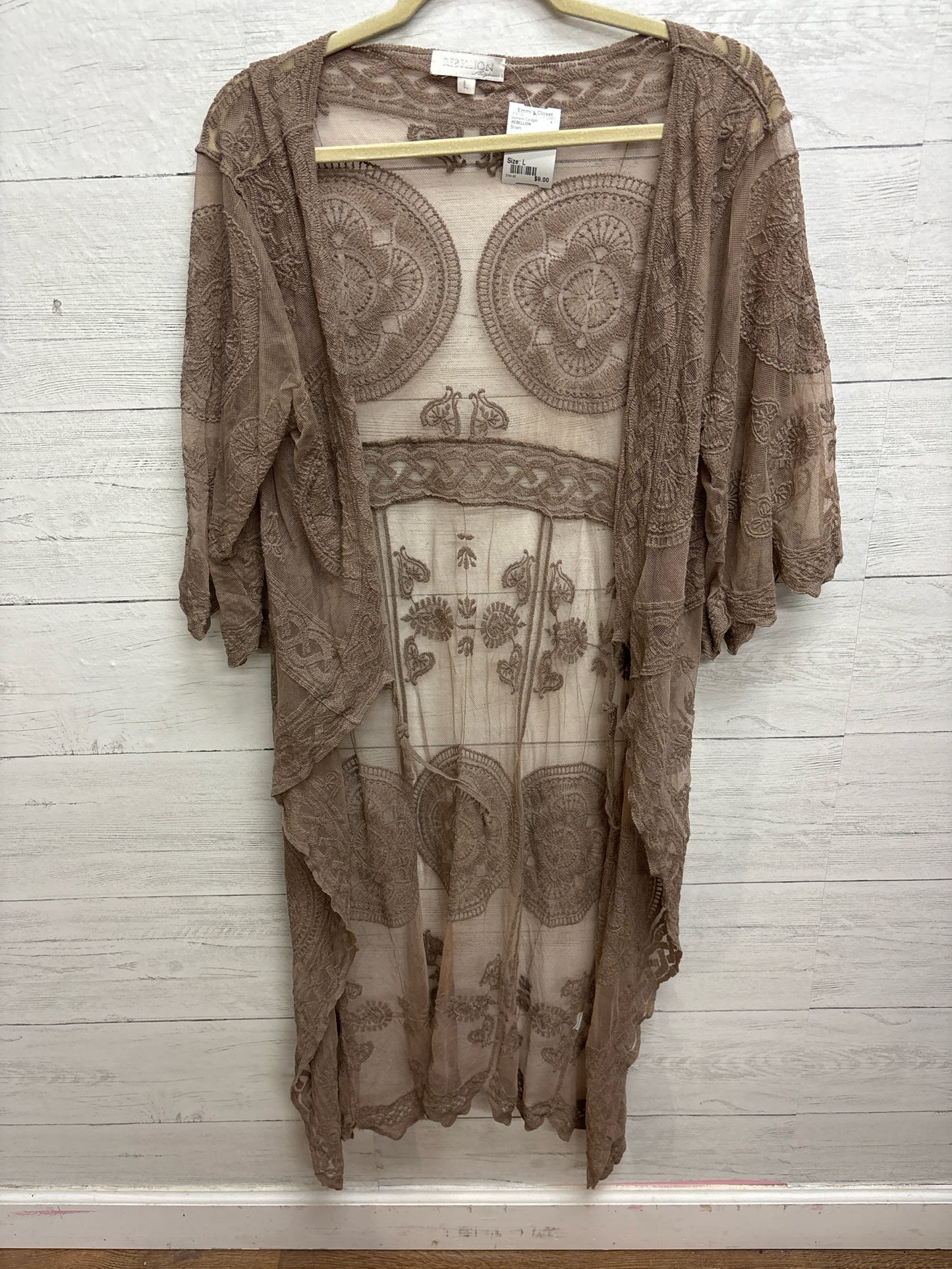 Size L REBELLION Brown Womens Cardigan