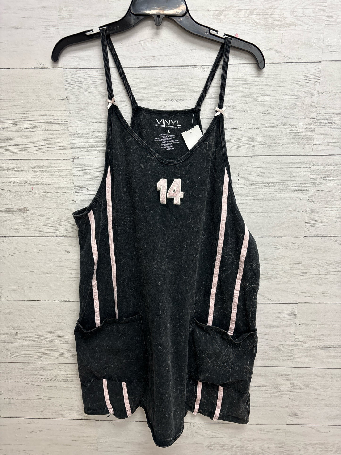 Size L Vinyl Threads Grey/Pink Rompers