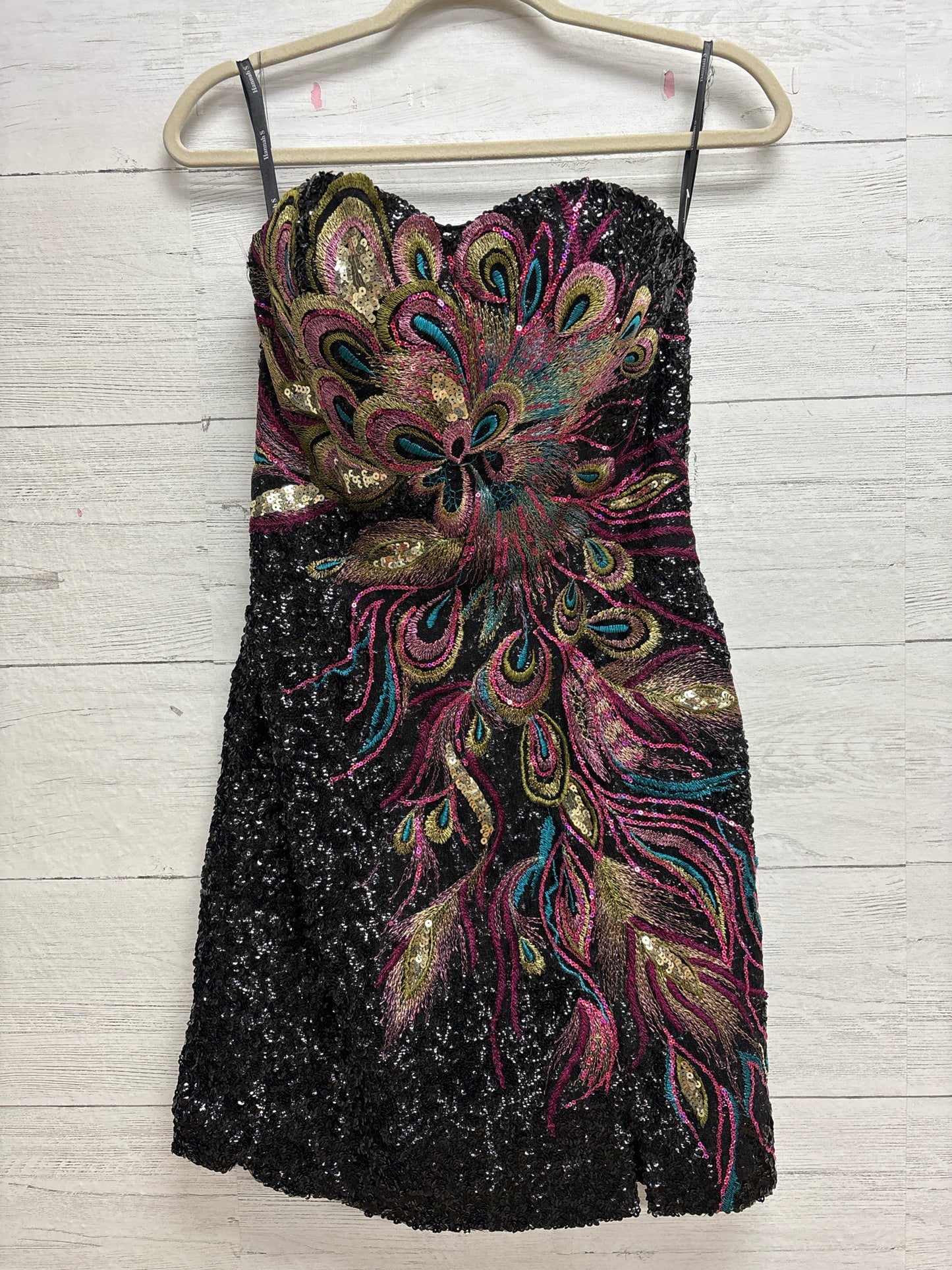 Size 6 Hannah Black Print Gown