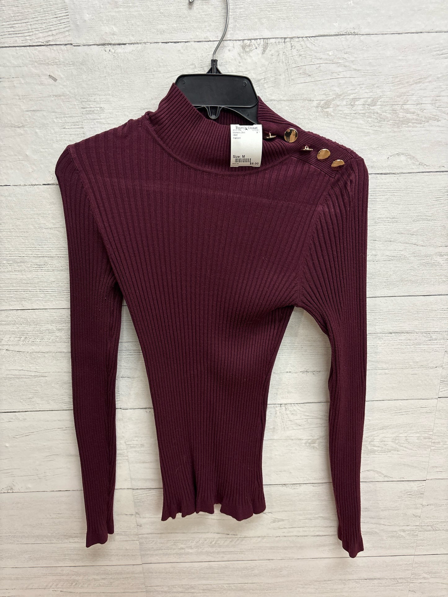 Size M I.N.C maroon Womens Shirt