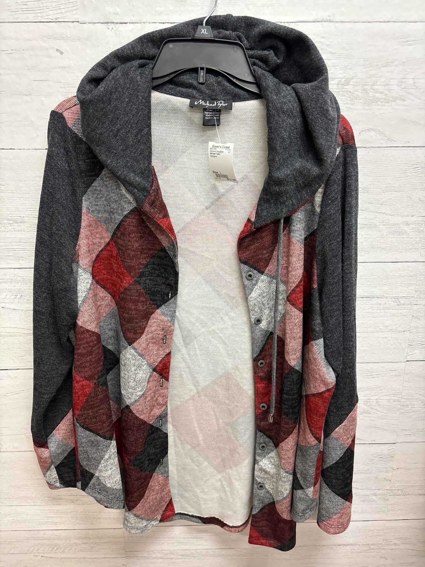 Size L Michael Tyler Red/grey Womens Sweatshirt