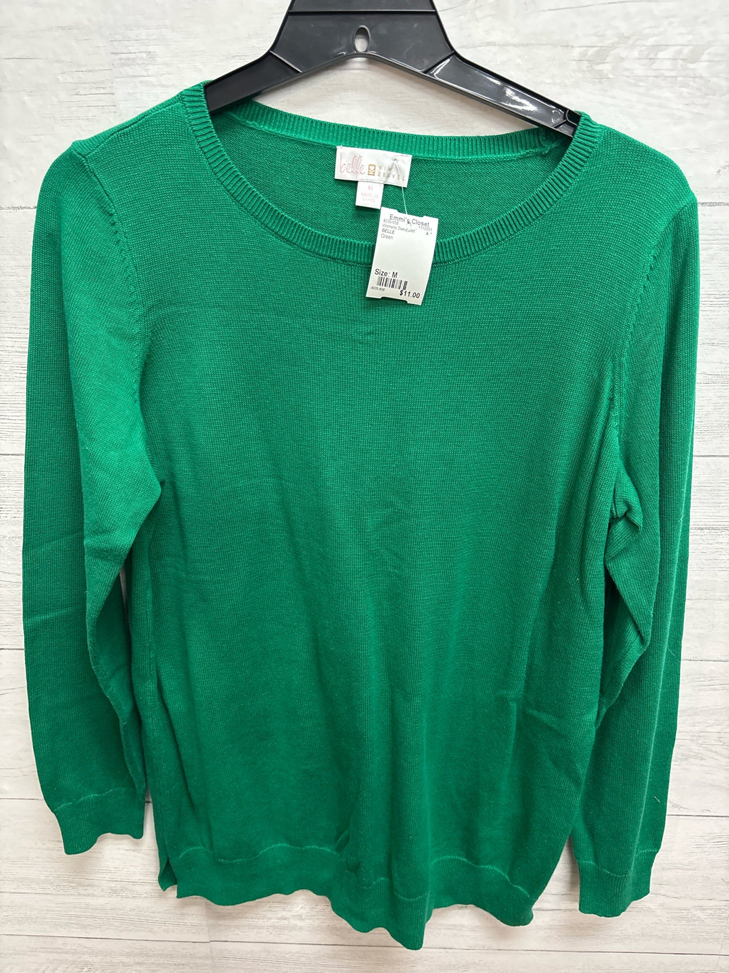 Size M BELLE Green Womens Sweatshirt