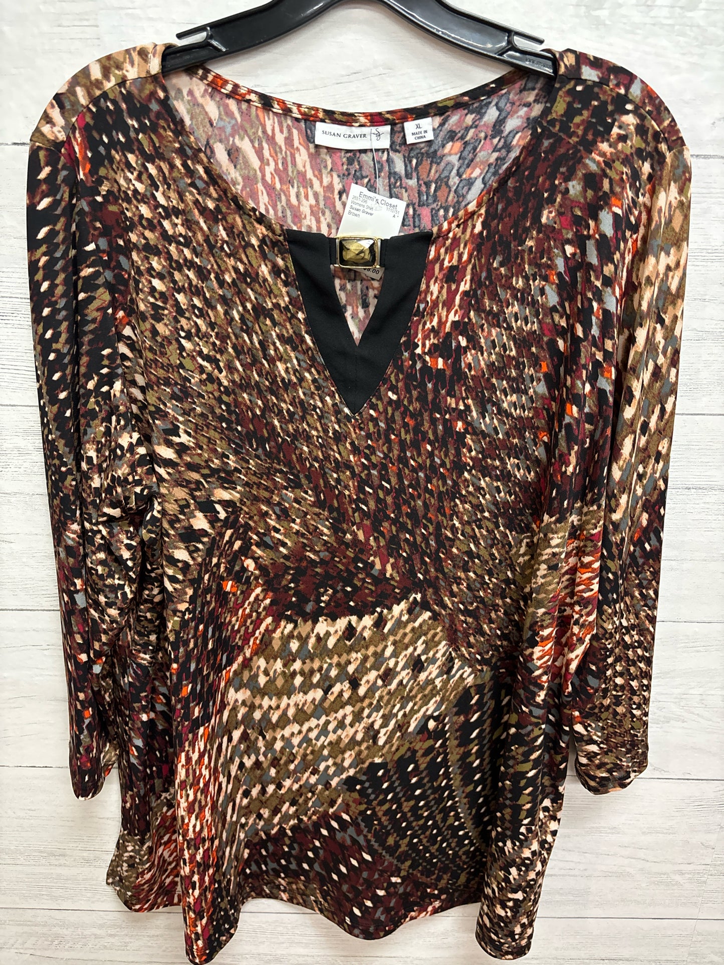 Size XL Susan Graver Brown Womens Shirt
