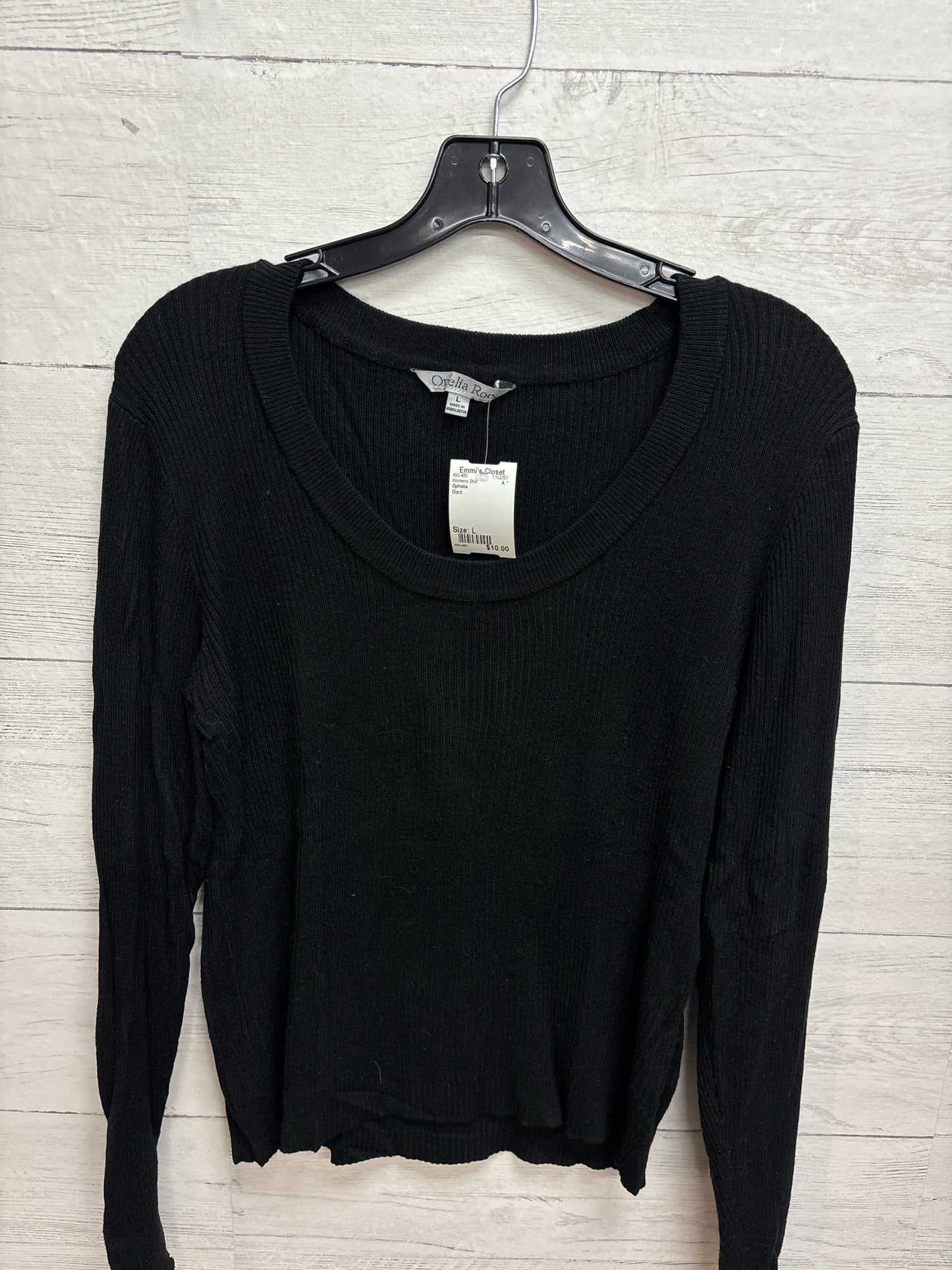 Size L Ophelia Black Womens Shirt