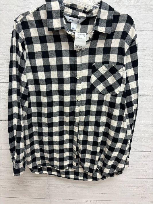 Size L Old Navy Black/White Womens Shirt