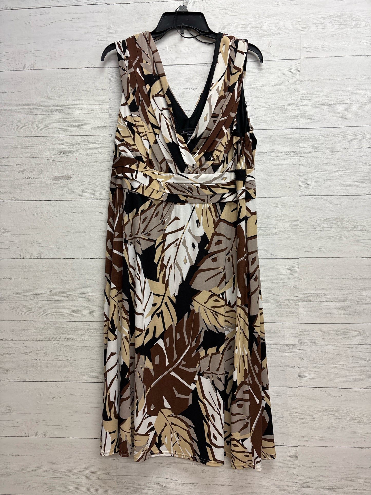 Size 14 R&M Richards Brown Print Dress