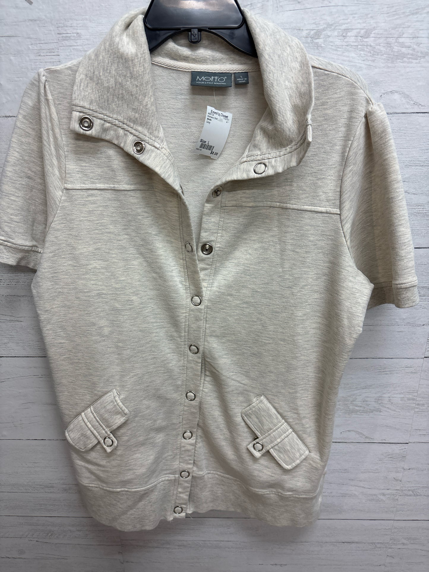 Size L Motto Grey Womens Shirt