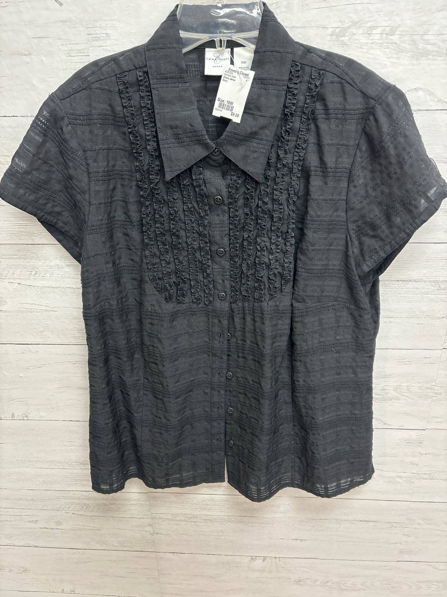Size 16W Emma James Black Womens Shirt