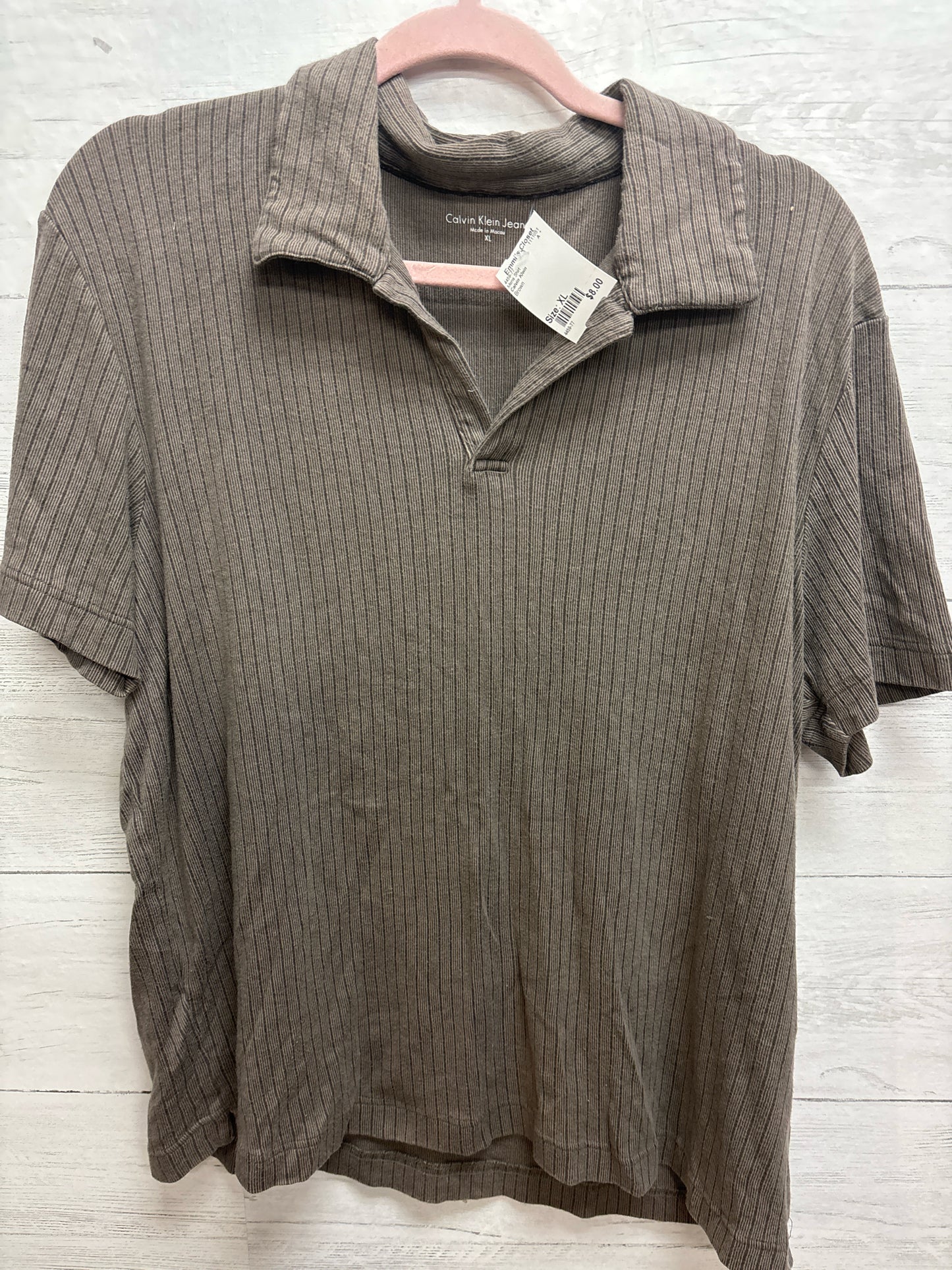 Size XL Calvin Klein Brown Mens Shirt