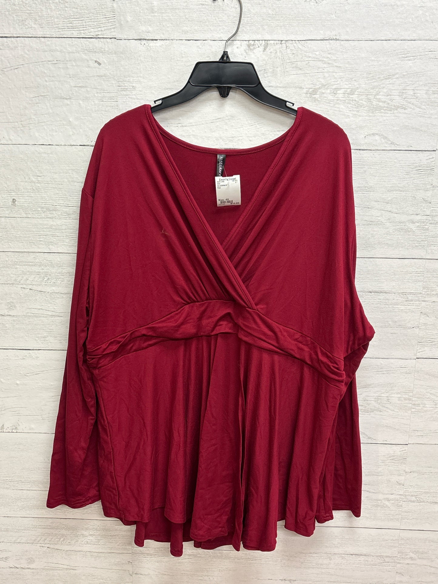 Size 4X ALLEGRACE Red Shirt