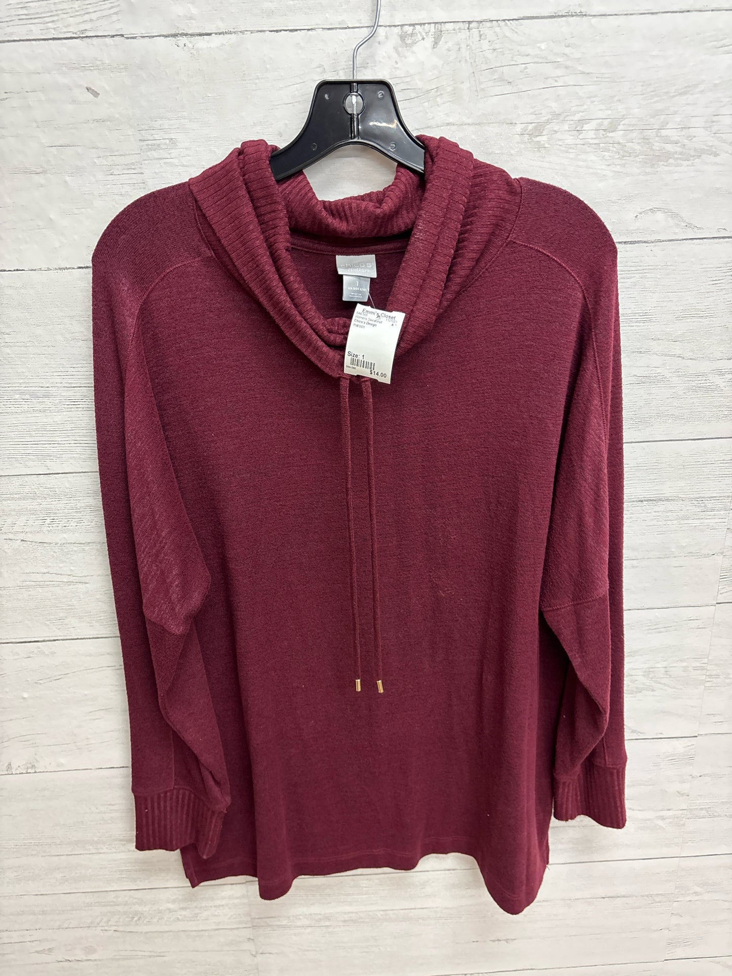 Size 1 Chico's Design maroon Womens Sweatshirt