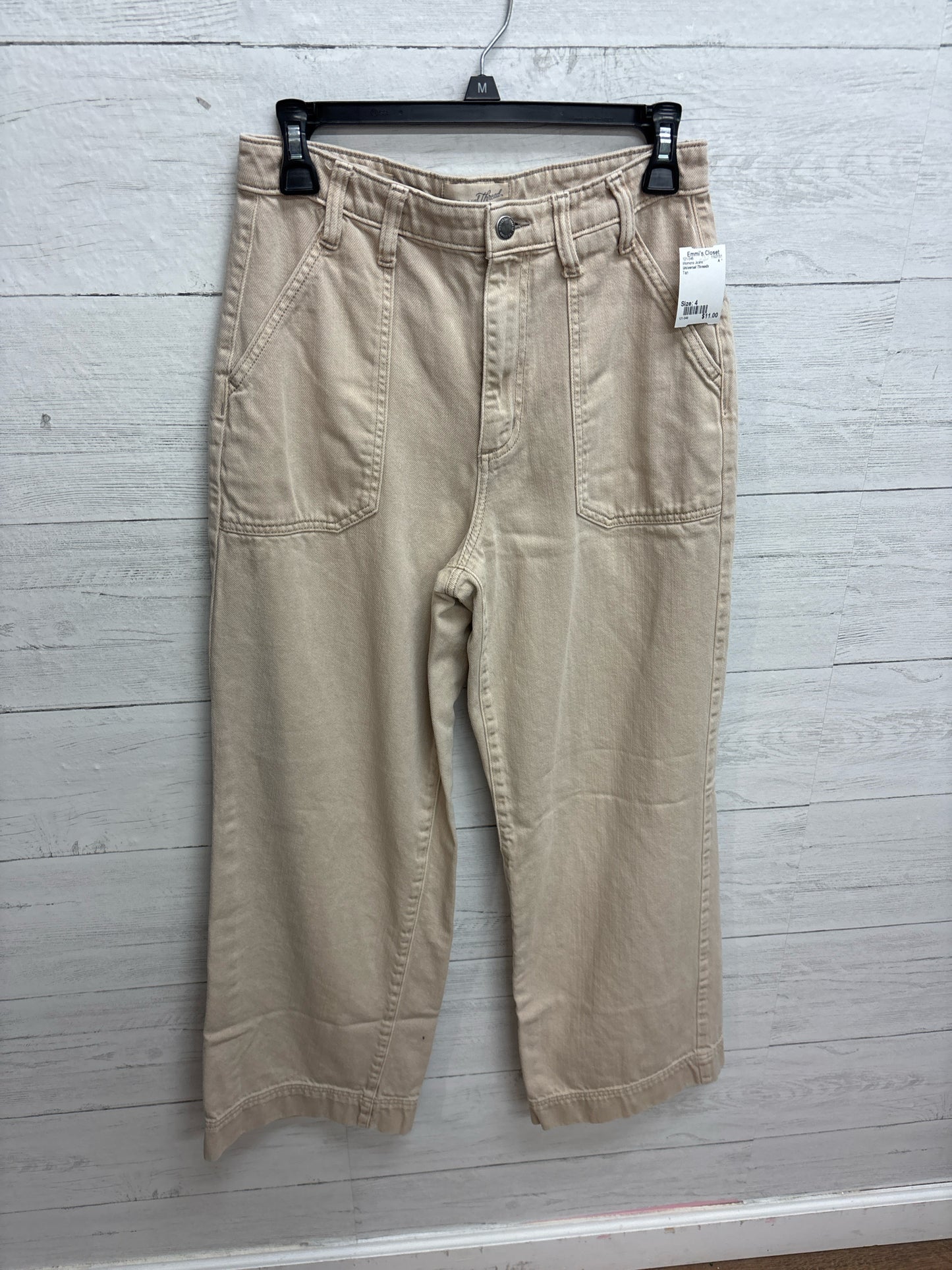 Size 4 Universal Threads Tan Womens Jeans