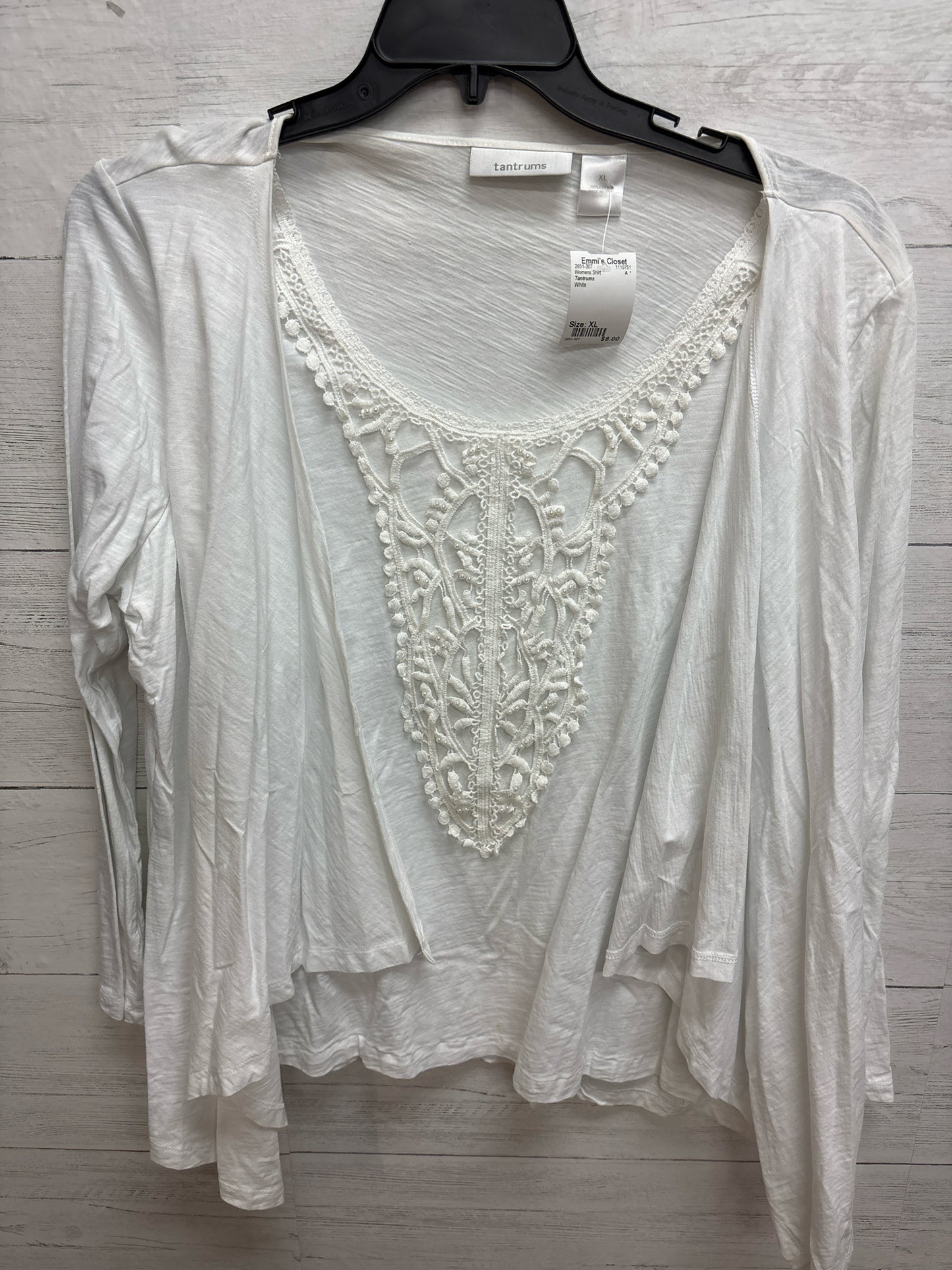 Size XL Tantrums White Womens Shirt