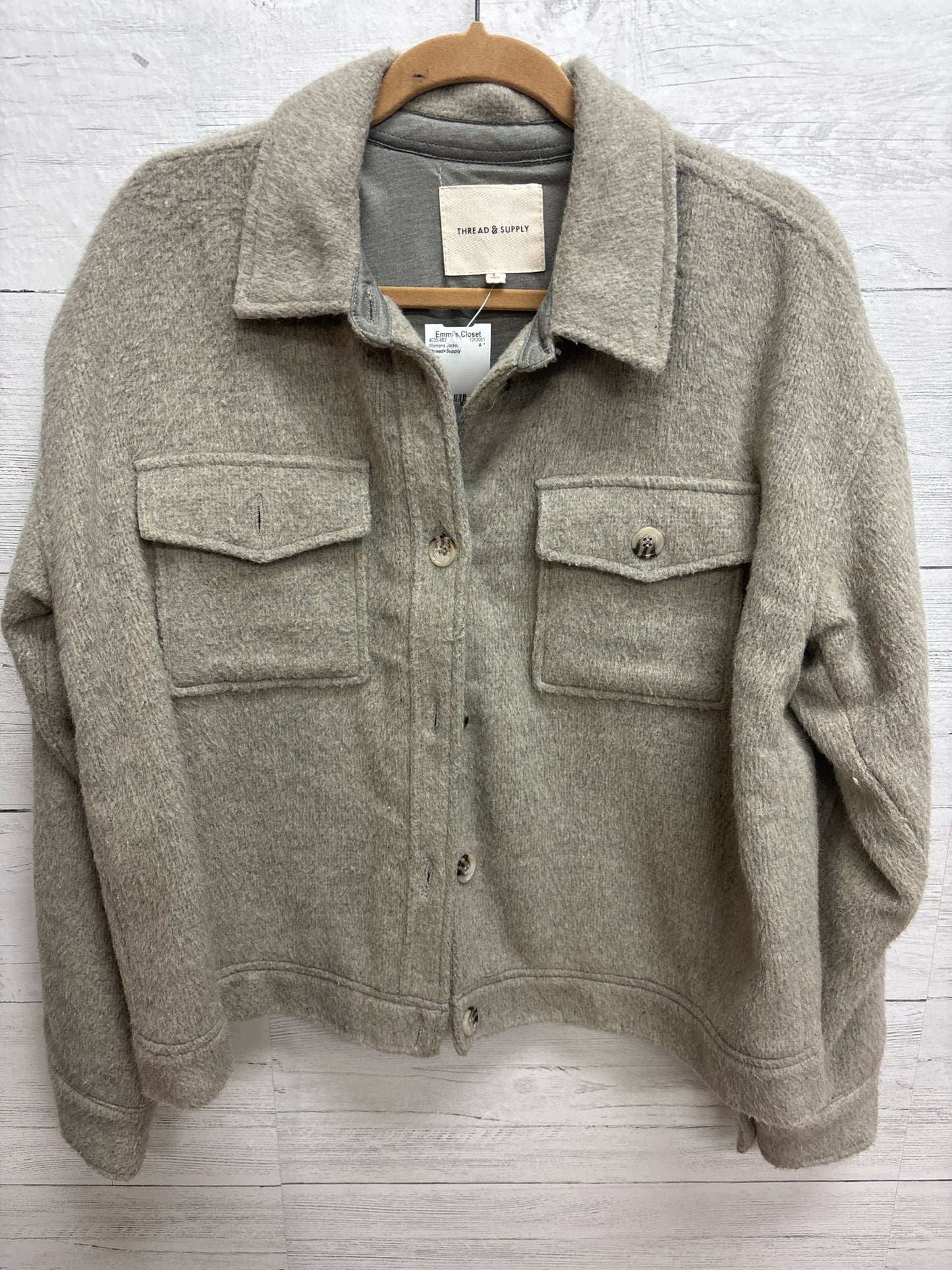 Size L Thread+Supply Grey Womens Jacket