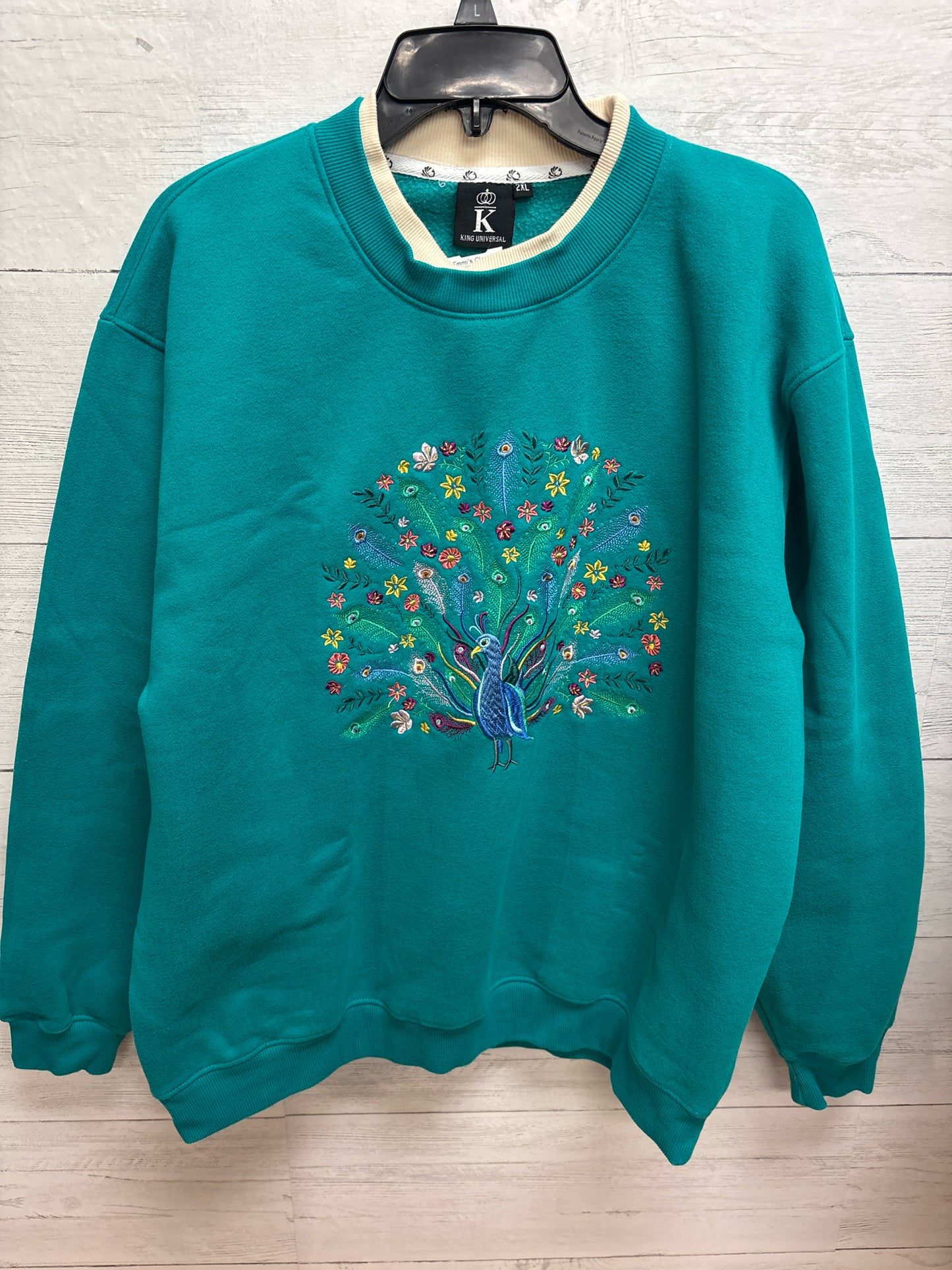 Size 2X KING UNIVERSAL Teal Womens Sweater