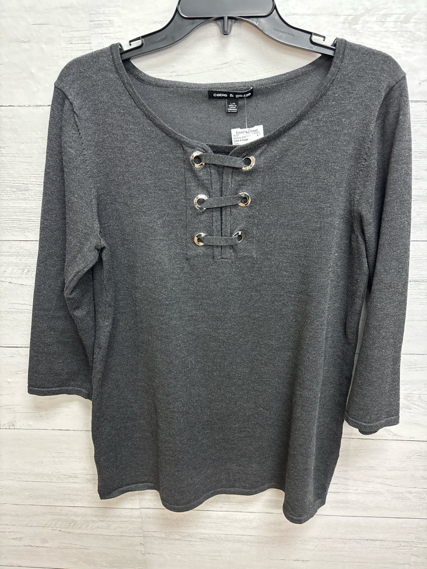 Size L Cable & Guage Grey Womens Shirt