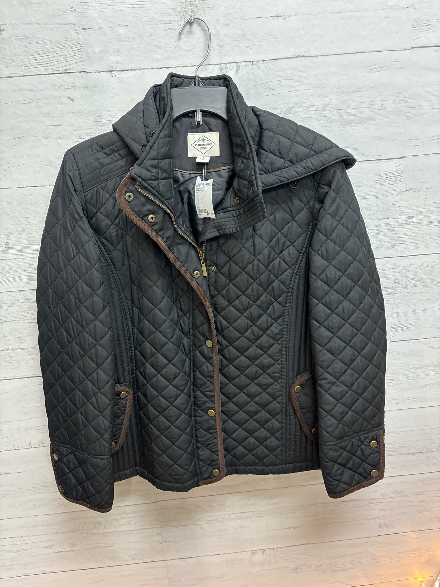 Size L St johns bay Black Womens Coat