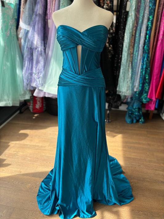 Size 10 Emmi's Elegance Turquoise Gown