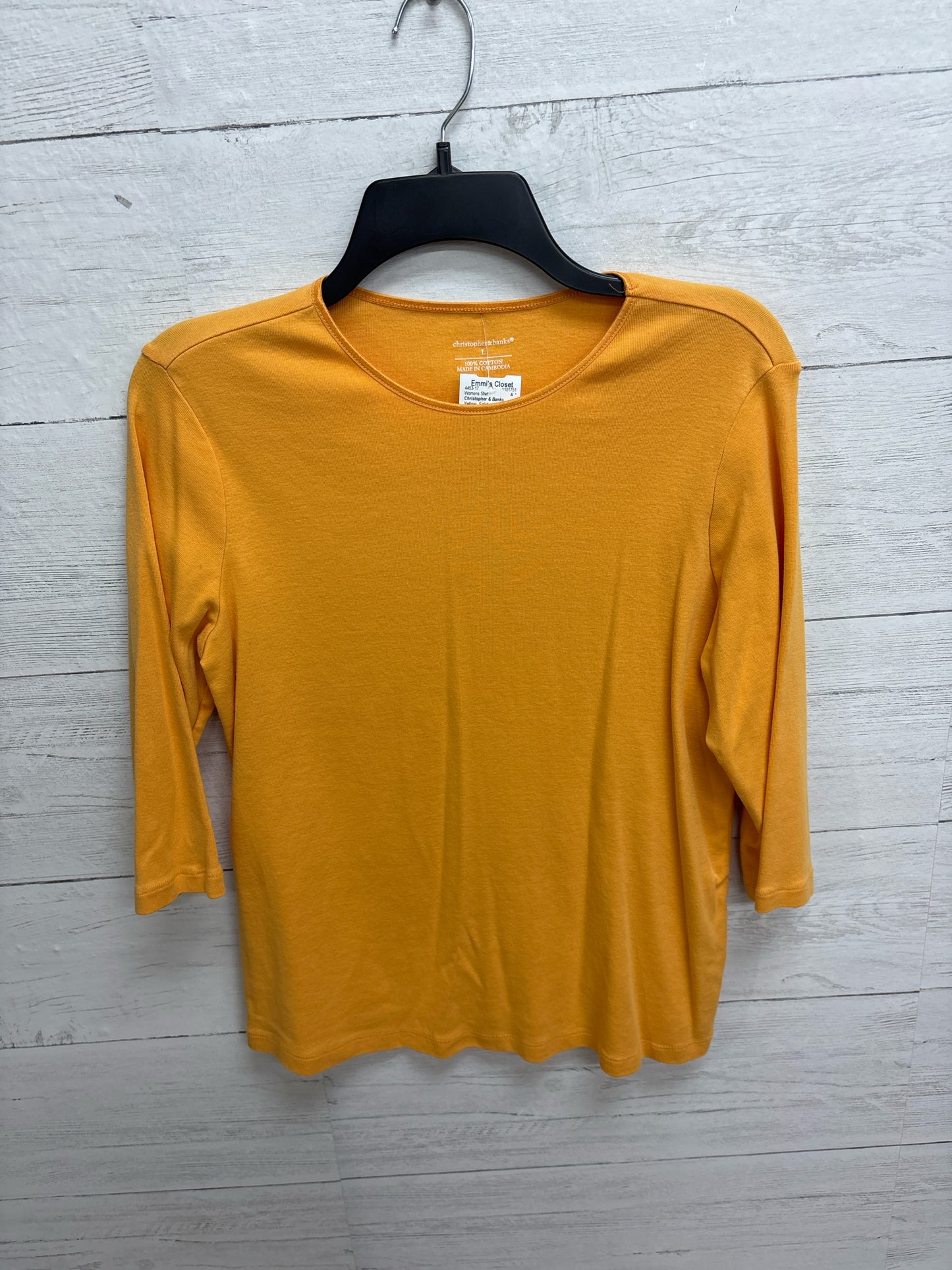 Size L Christopher & Banks Yellow Womens Shirt