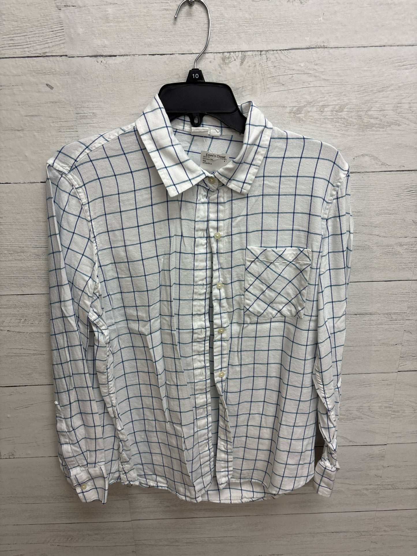 Size L Gap White/Blue Womens Shirt