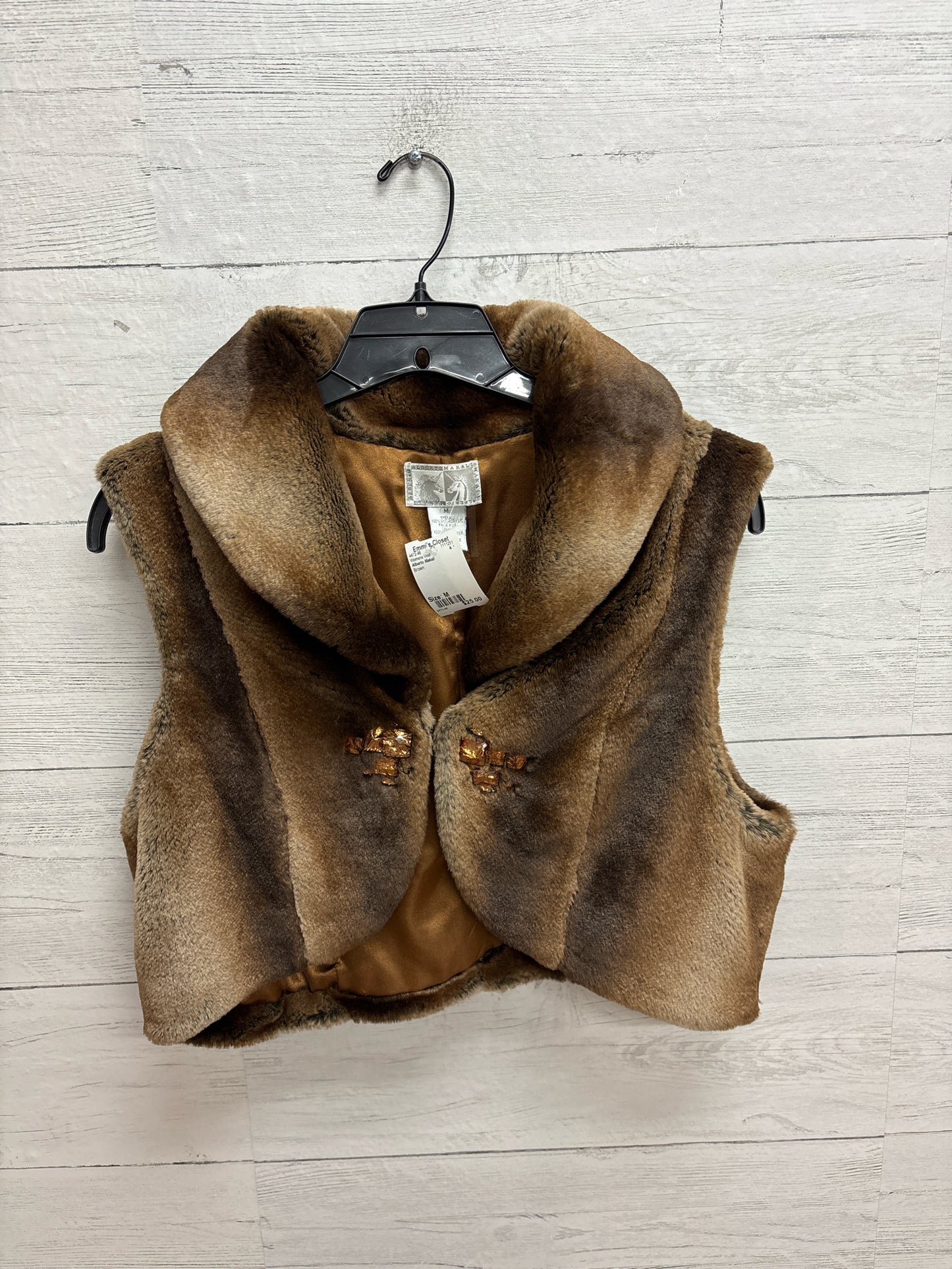 Size M Alberto Makali Brown Womens Vest