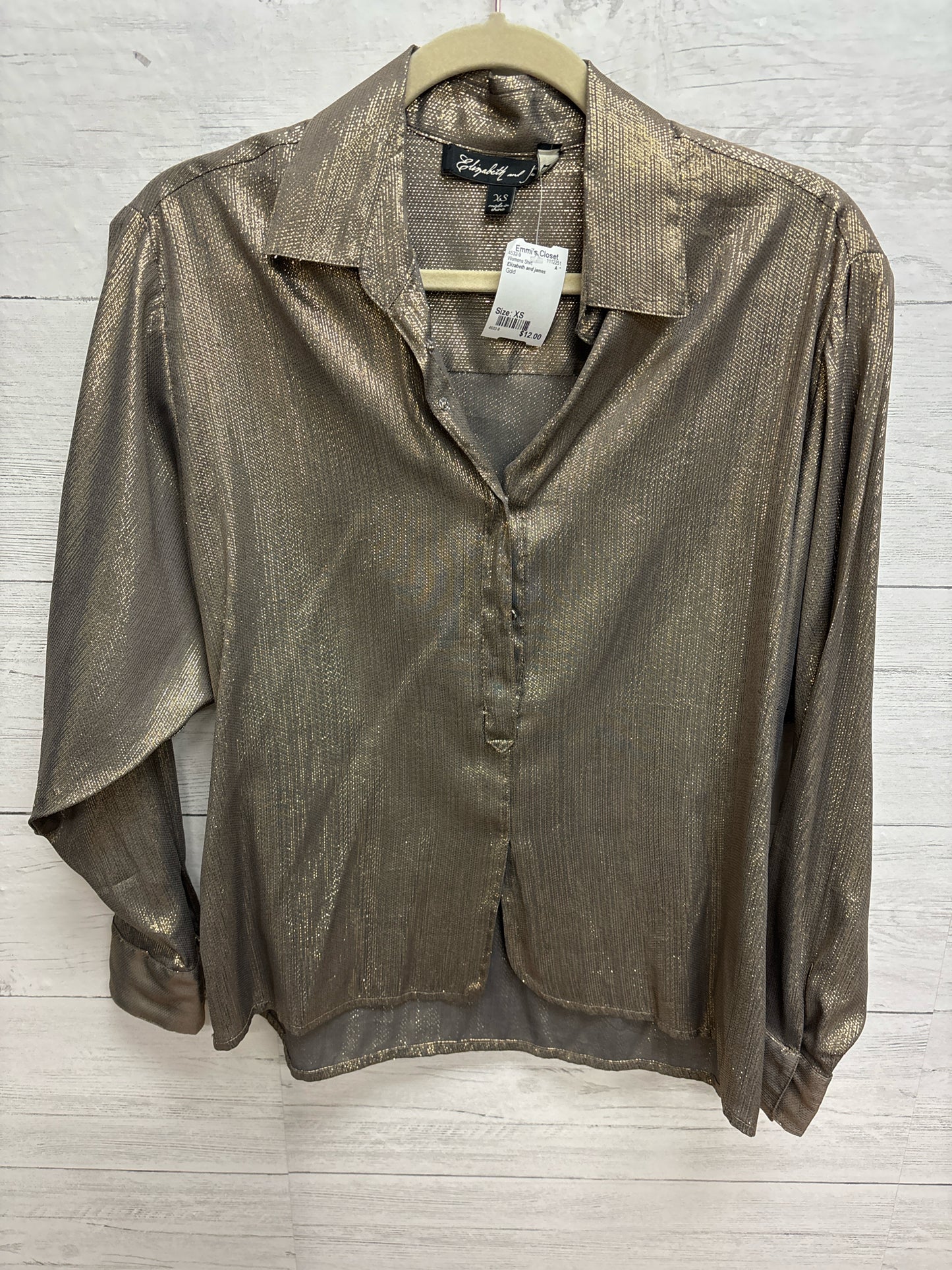 Size XS Elizabeth and james Gold Womens Shirt