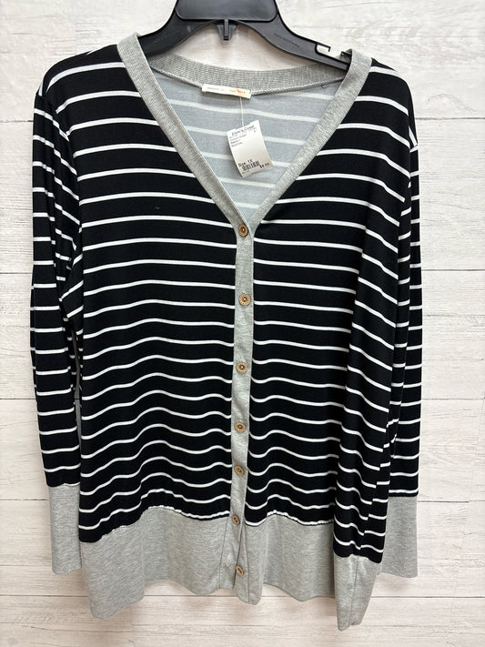 Size 1X Reborn J Black/Grey Womens Cardigan