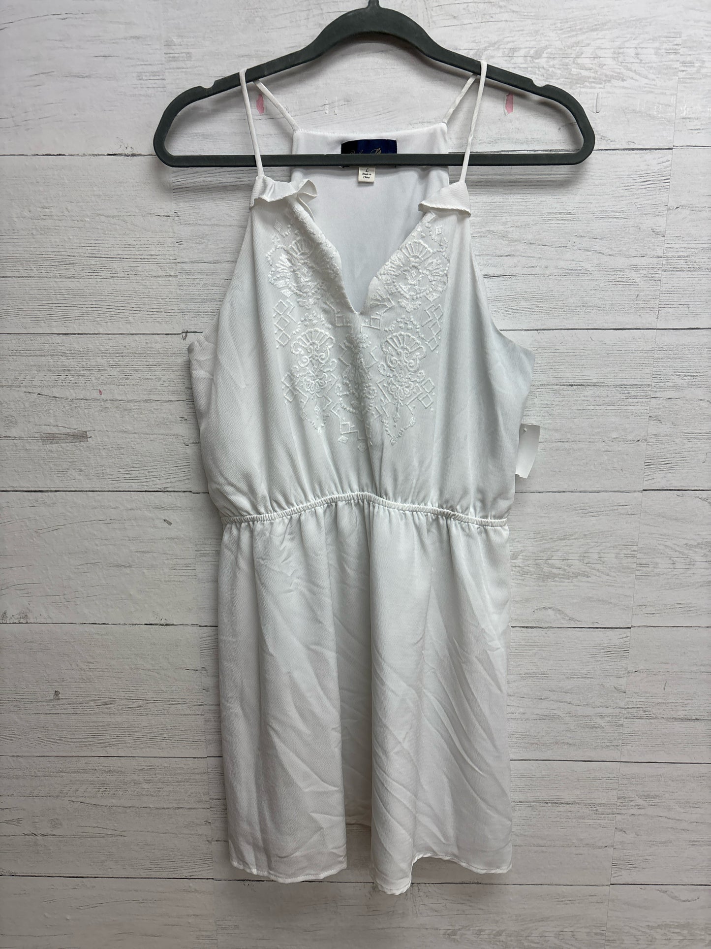Size L Blue Rain White Dress