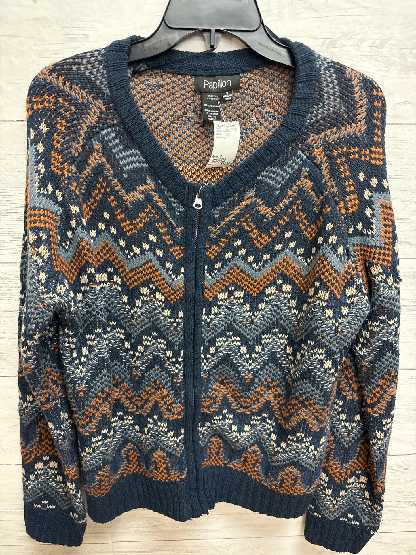 Size S Papillon Navy/orange Womens Sweatshirt