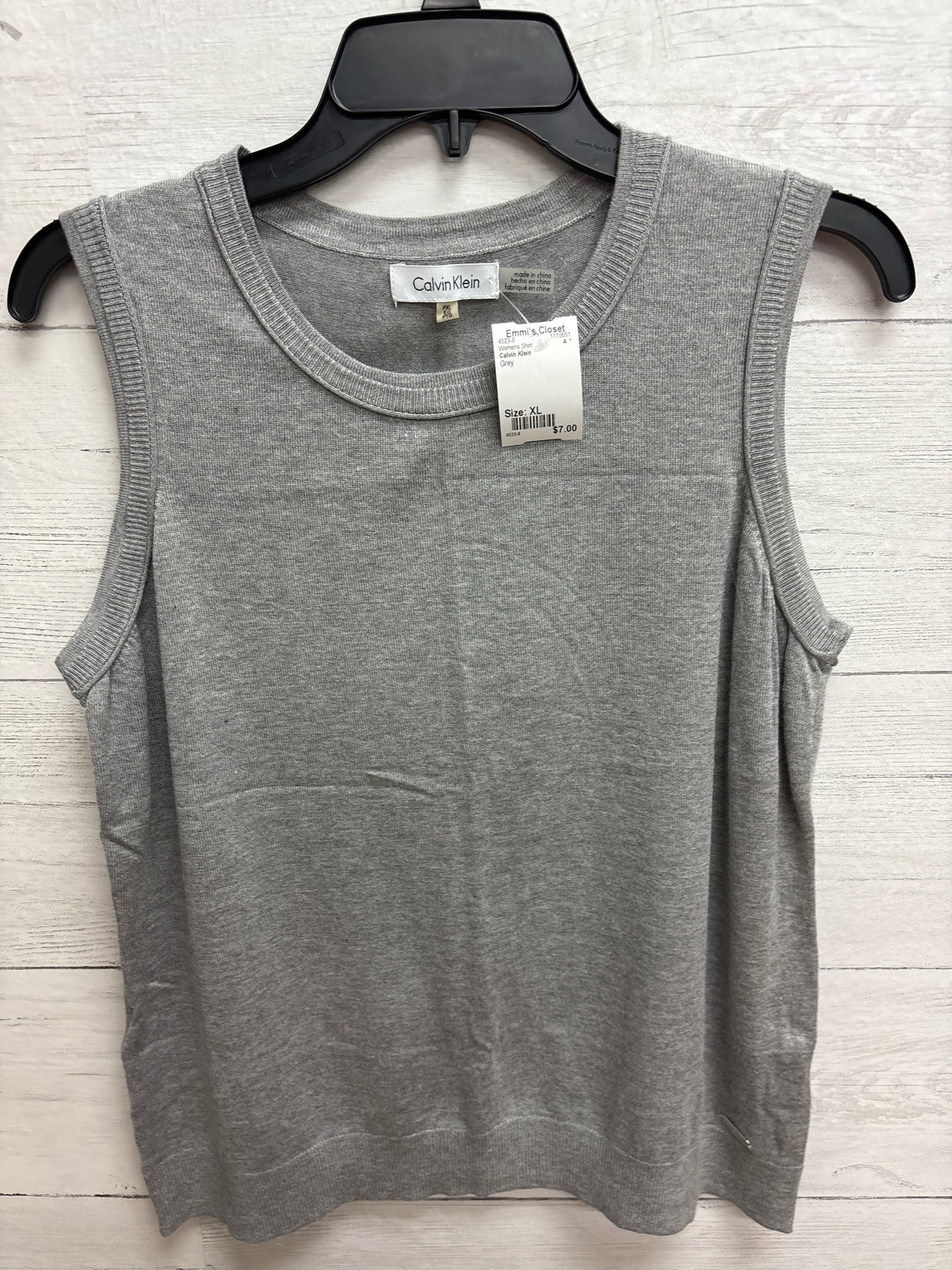 Size XL Calvin Klein Grey Womens Shirt