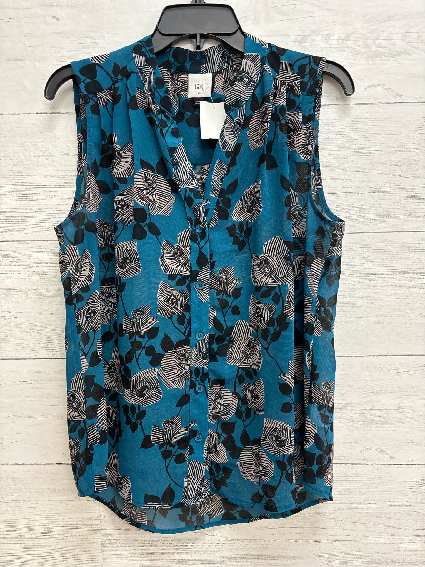 Size M Cabi Blue Print Womens Shirt