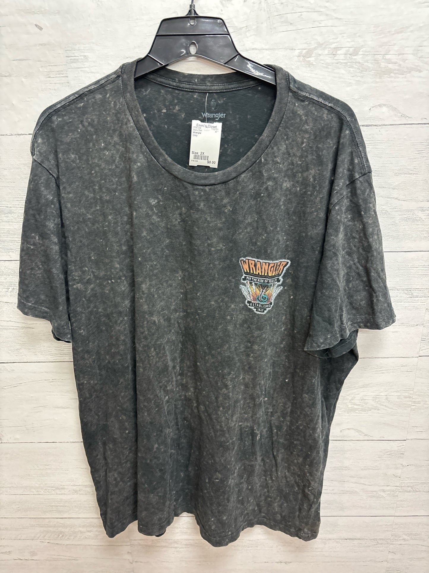 Size 2X Wrangler Grey Mens Shirt