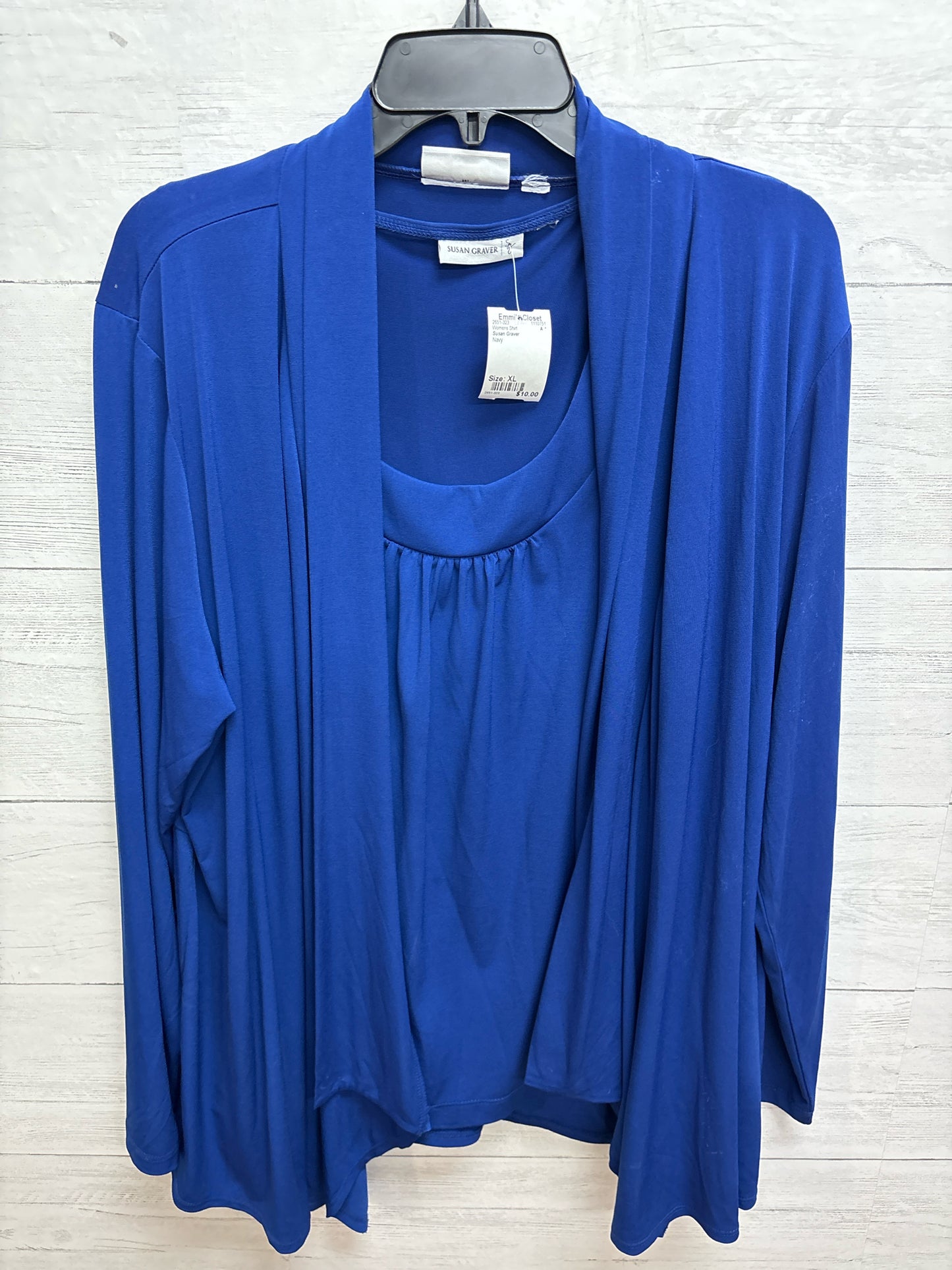 Size XL Susan Graver Navy Womens Shirt