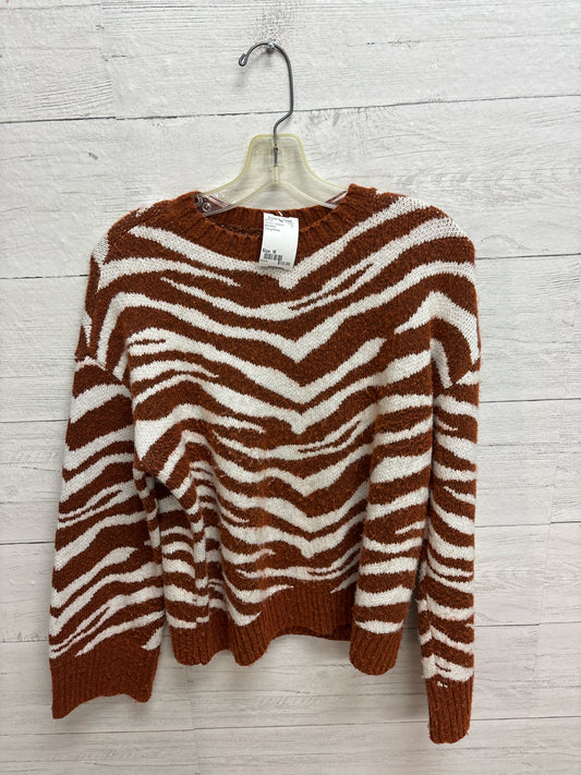 Size M Nine West Orange/White Womens Sweatshirt