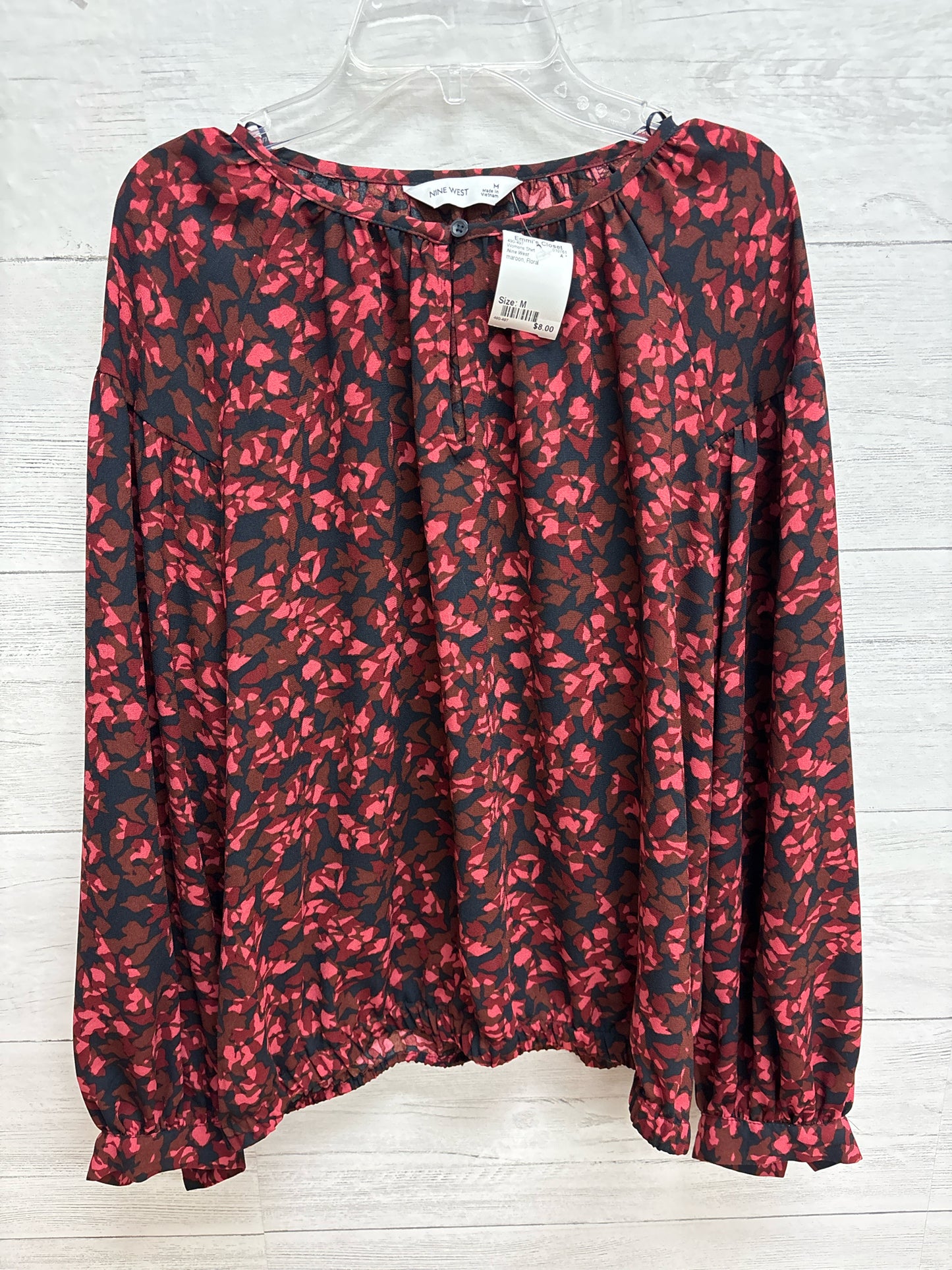 Size M Nine West maroon Womens Shirt
