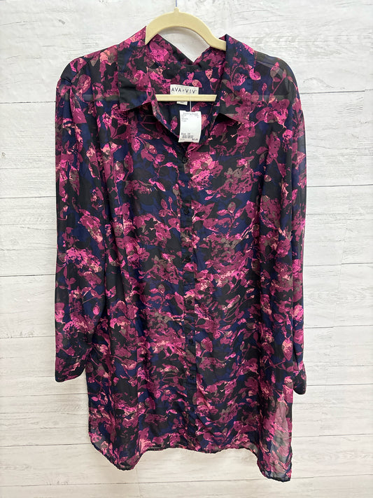 Size 3X Ava & Viv Purple Shirt