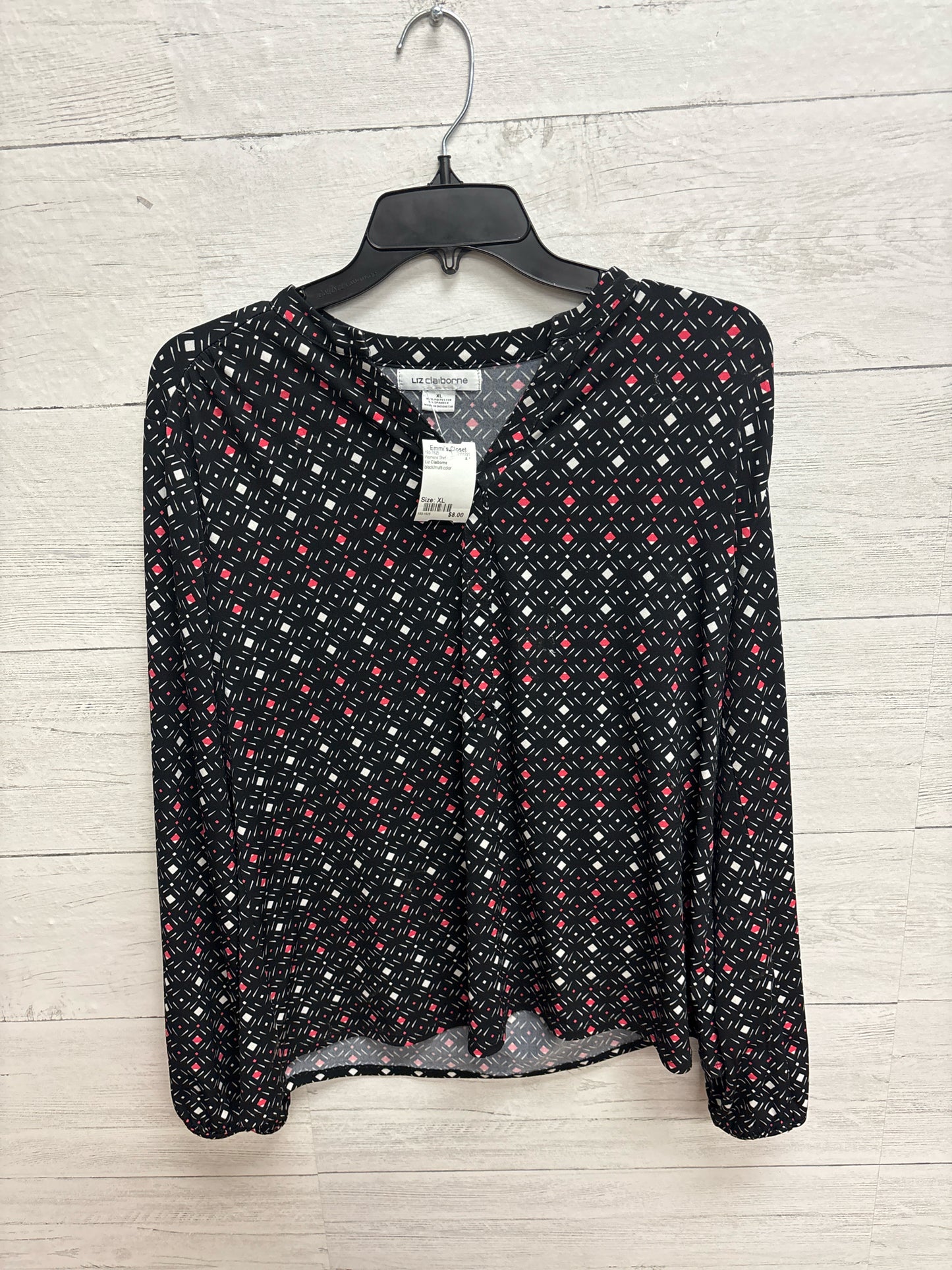 Size XL Liz Claiborne black/multi color Womens Shirt