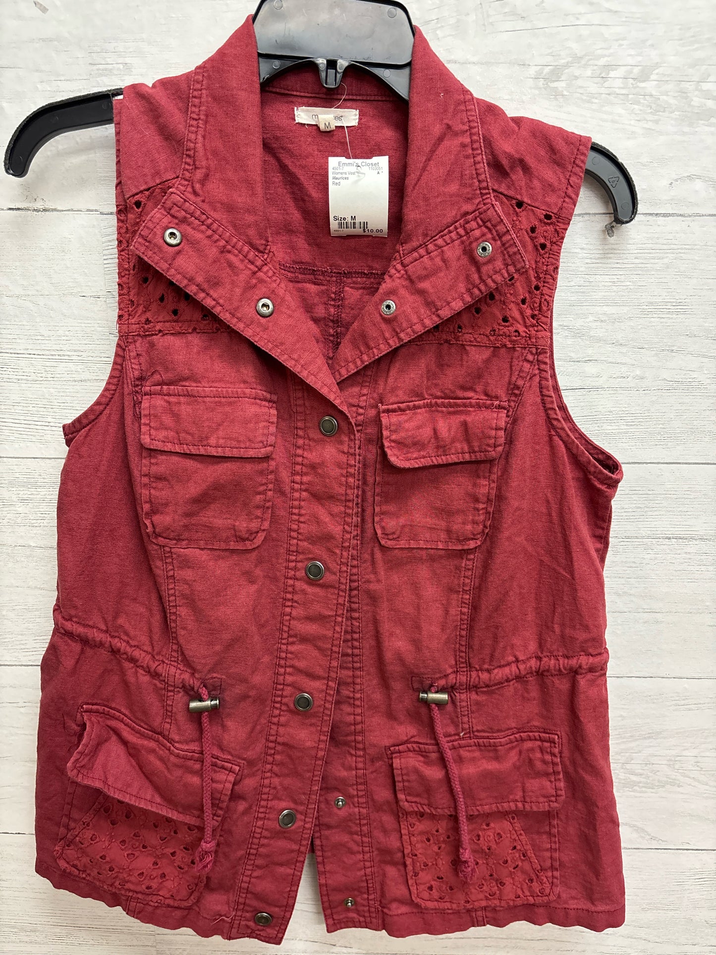Size M Maurices Red Womens Vest