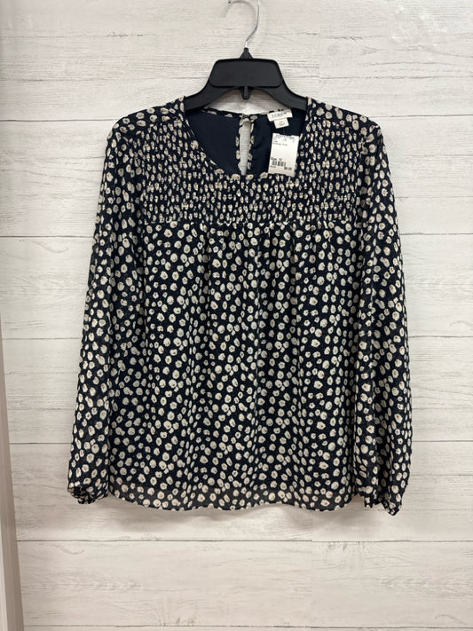 Size 10 j.crew White/navy Shirt